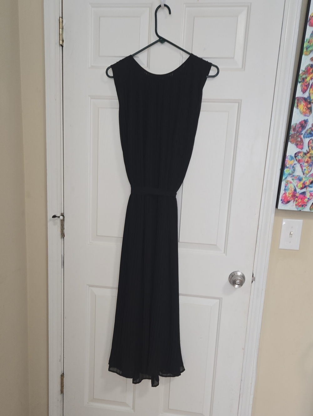 Banana Republic Black Sleeveless Pleated Maxi Dress